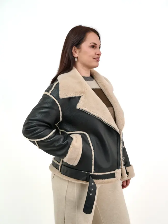 Дубленка авиатор 12105 Размер 46-54 фото 4