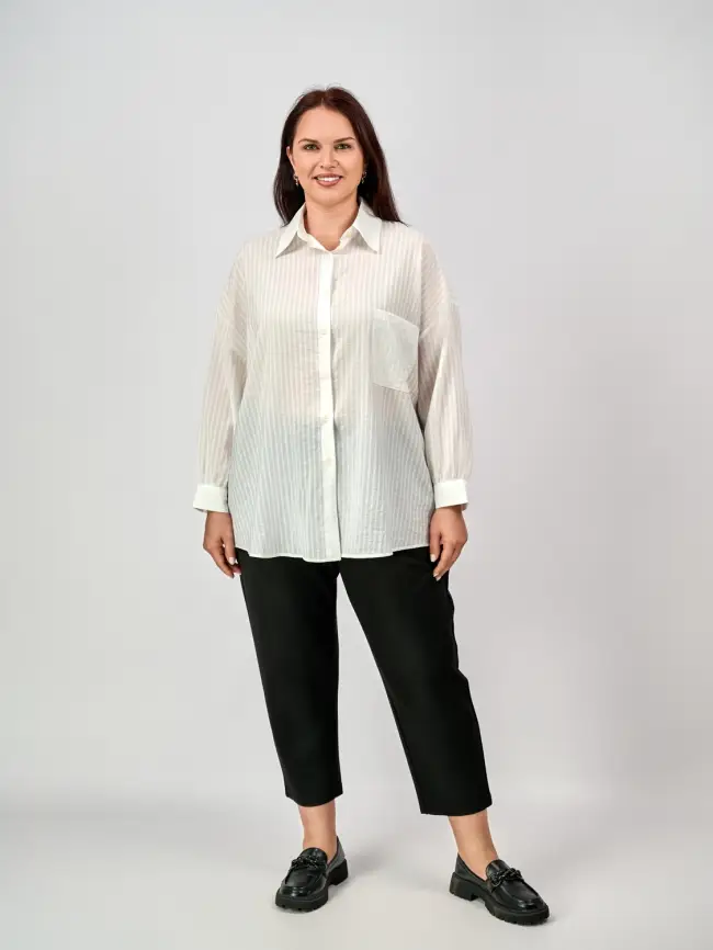 Рубашка в полоску 963 размер 50- 58 фото 2