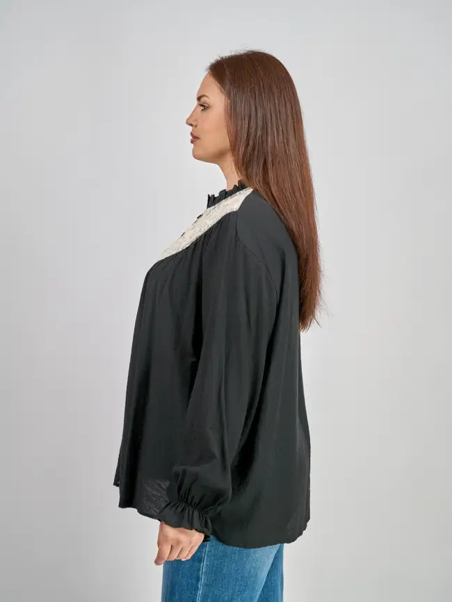 Блуза с гипюром 8013 размер 50- 58 фото 5