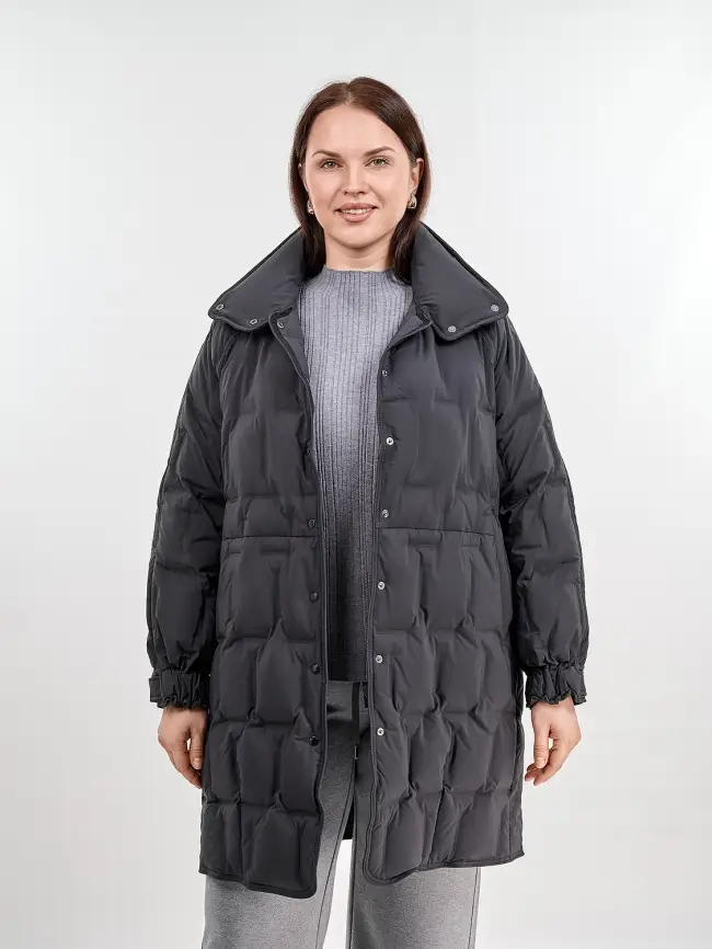 Пуховое пальто 6325 Размер 46-56 фото 40