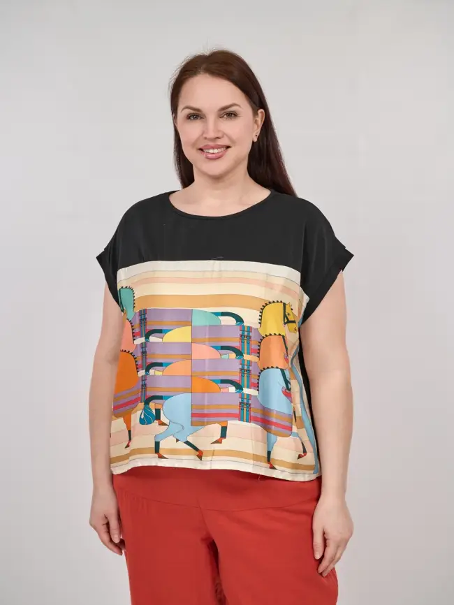 Блуза Италия 8860 Размер 50-58 фото 4