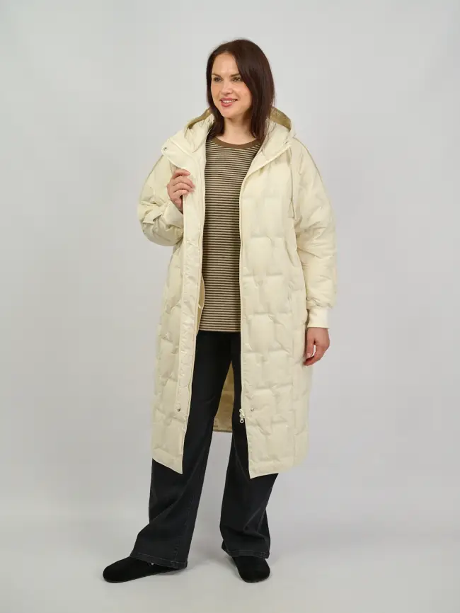 Пуховое пальто 6327 Размеры 50-60 фото 2