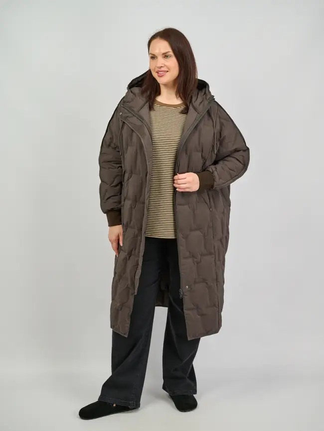 Пуховое пальто 6327 Размеры 50-60 фото 40
