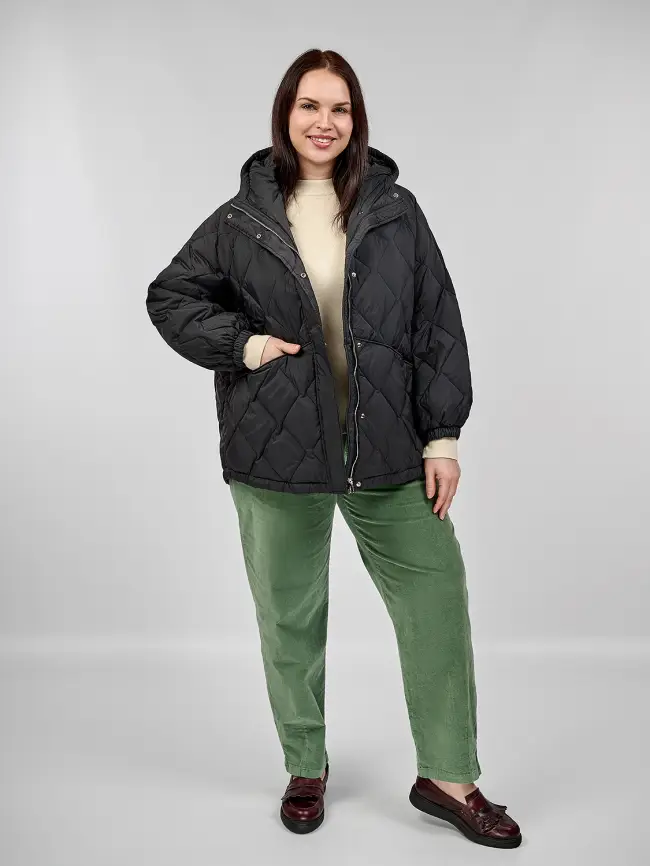 Стеганая куртка с капюшоном 8815 Размер 48-54 фото 22