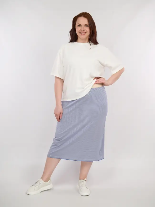 Юбка в полоску ЭттоПлюс 25416 Размер 54-58 фото 1