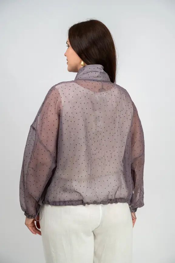 Ветровка-пыльник в горох 6703 Размер 50-58 фото 52