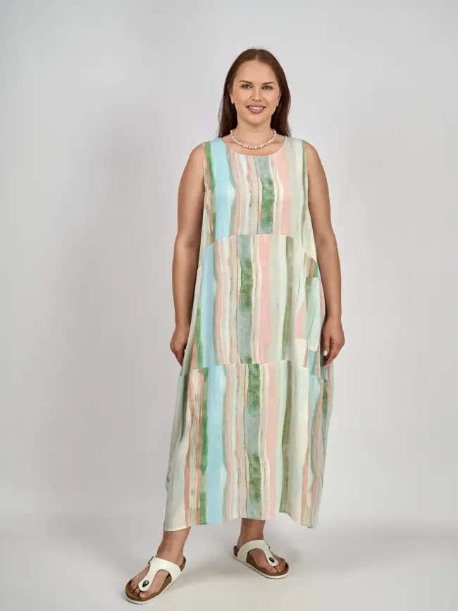 Сарафан в полоску ЭттоПлюс 0026-1 размеры 50- 62 фото 15