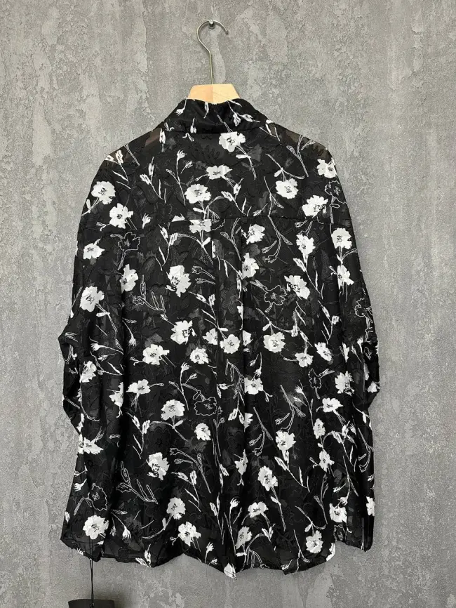 Блуза в цветочек 135-5 Размер 50-58 фото 12