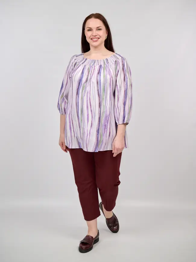 Блуза ЭттоПлюс 34187 Размер 52-58 фото 22