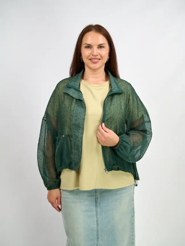 Ветровка-пыльник в горох 6703 Размер 50-58 фото 39