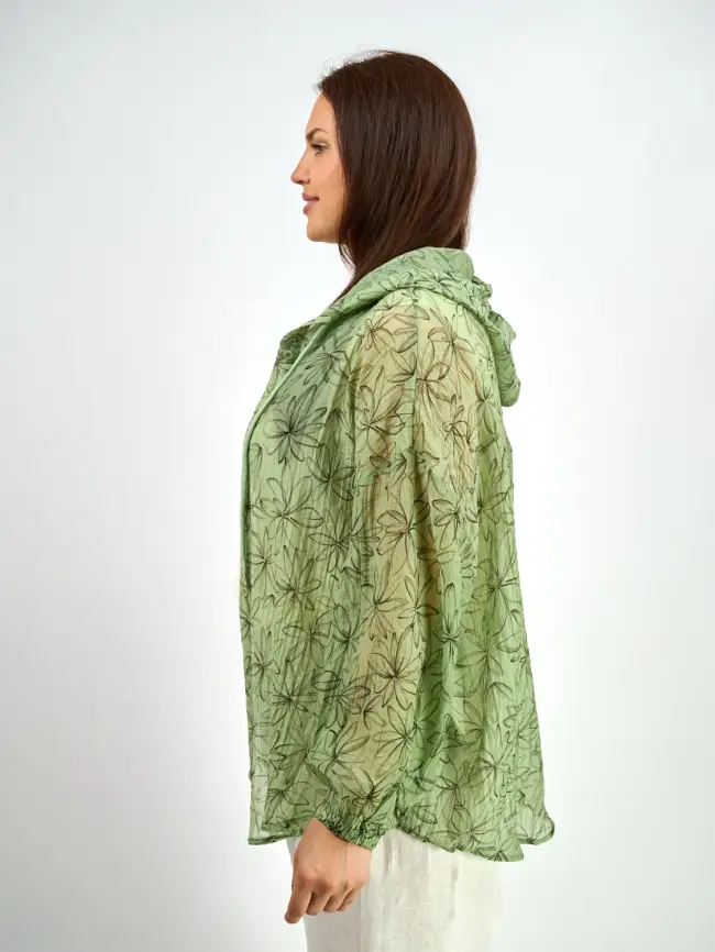 Ветровка-пыльник в цветок 9176 Размер 50-58 фото 6