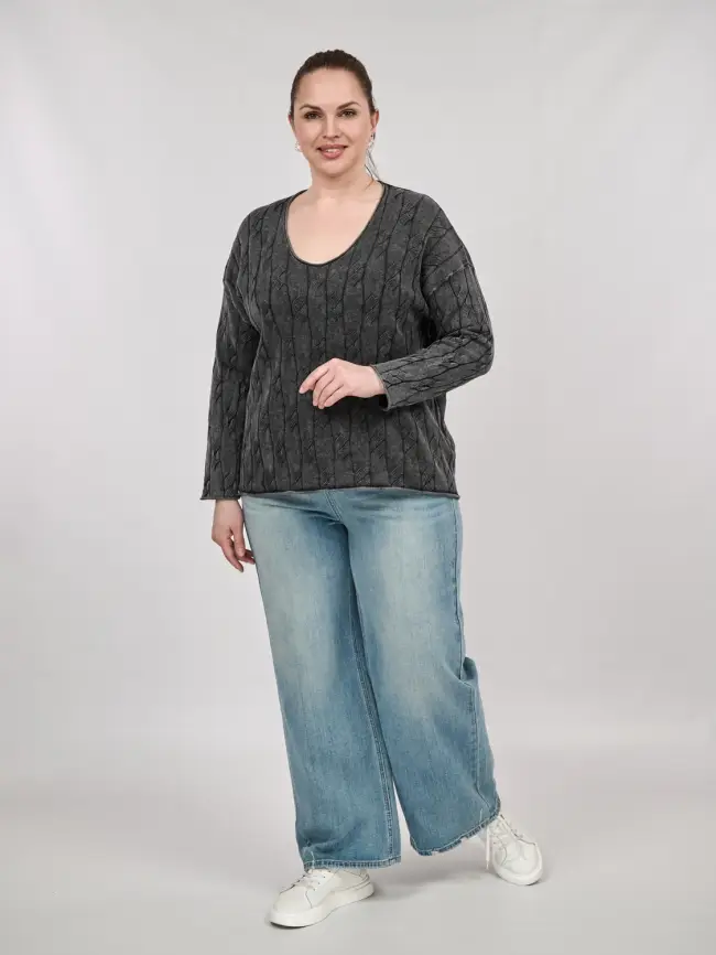 Джемпер Италия косы 3388 Размер 50-58 фото 31