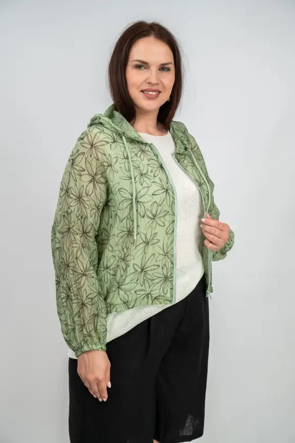 Ветровка-пыльник на молнии 9182 Размер 50-58 фото 26