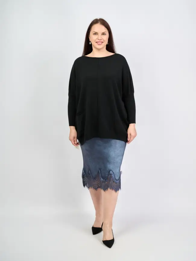 Юбка с кружевом 6292 Италия Размер 46-54 фото 14