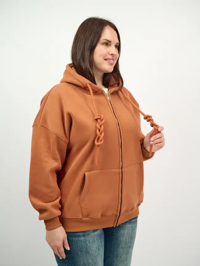 Худи зип утепленное оверсайз 506 Размер 50-58 фото 221