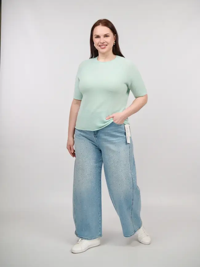 Джинсы в стразах 6788 Размеры 52-58 фото 20