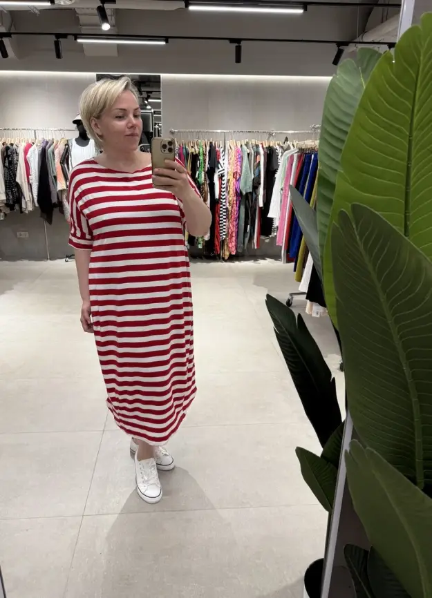 Платье в полоску ЭттоПлюс 0032 размеры 52- 56 фото 35