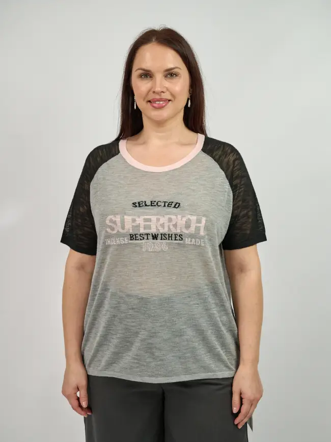 Джемпер короткий рукав 23056 размер 50- 58 фото 1