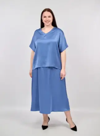 Блуза с v-вырезом ЭттоПлюс 1003 Размеры 50-58 фото 89