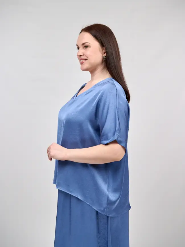 Блуза с v-вырезом ЭттоПлюс 1003 Размеры 50-58 фото 63