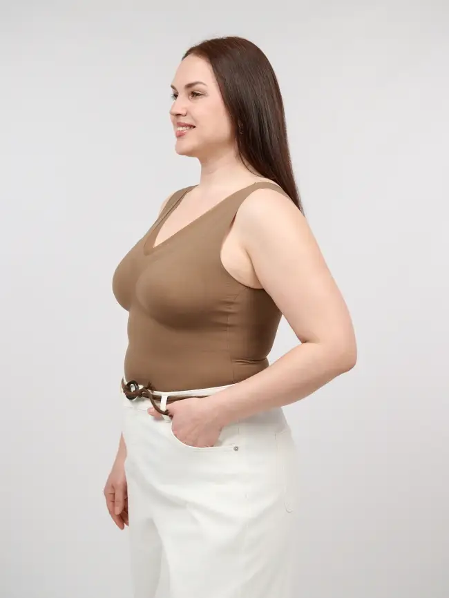 Топ-майка с чашками 1551 Размер 46-54 фото 20