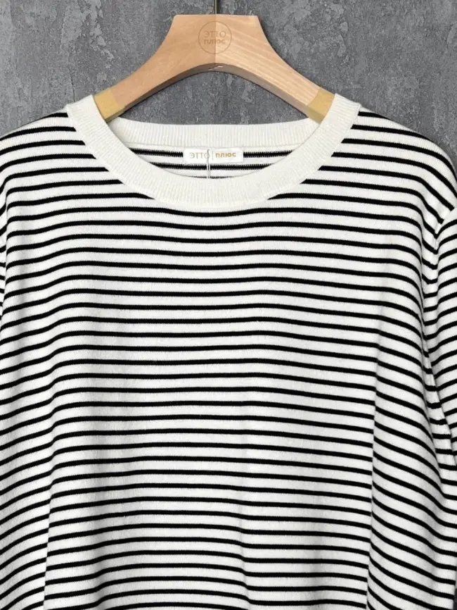 Джемпер в полоску ЭттоПлюс 25412 Размер 50-58 фото 9