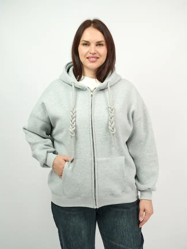 Худи зип утепленное оверсайз 506 Размер 50-58 фото 121