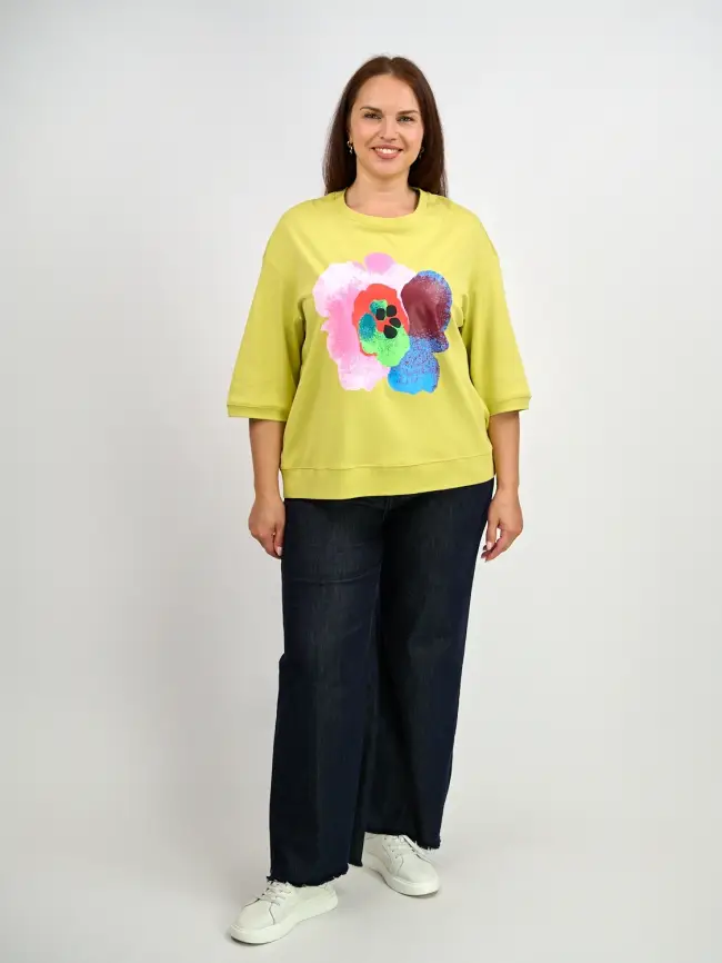 Лонгслив Цветы 25001 ЭттоПлюс Размер 50-58 фото 35
