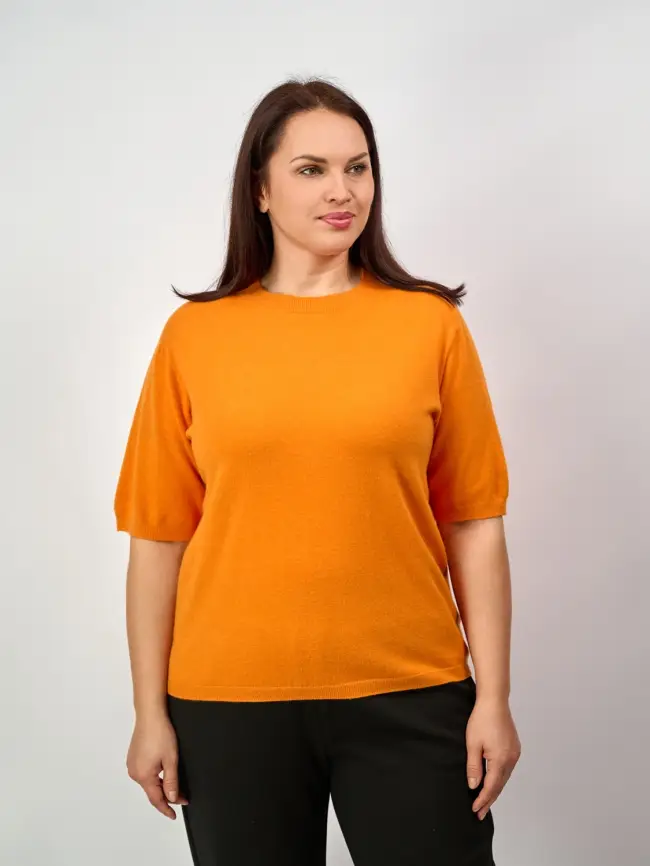 Джемпер 20242 Размер 50-58 (оранж) Уценка фото 1