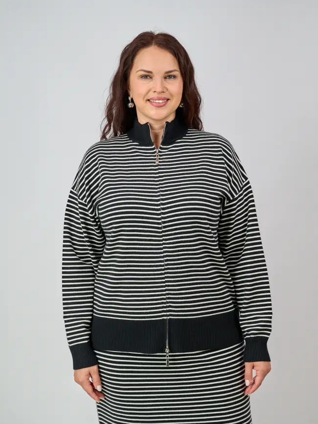 Джемпер на молнии ЭттоПлюс 25411 Размер 52-58 фото 14