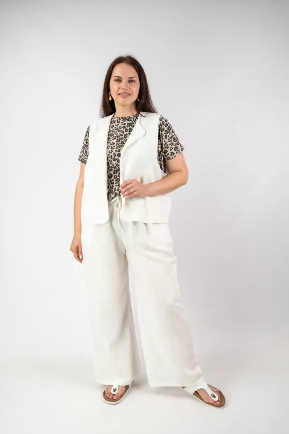 Палаццо лен 25002-2 Размер 54-58 фото 38