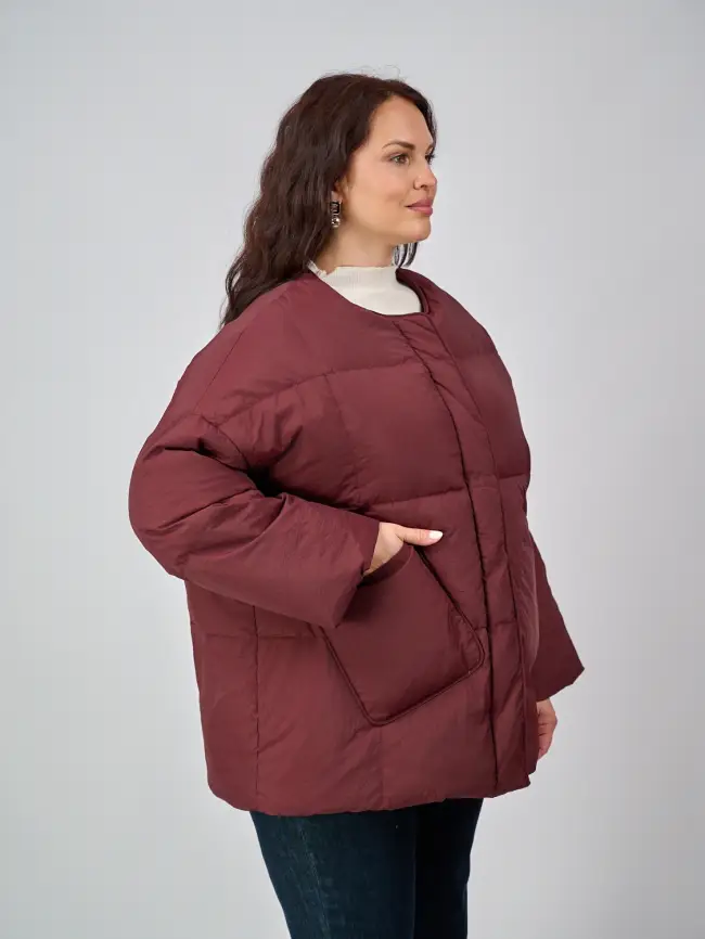 Пуховик женский с шарфом 8358 Размер 50-58 фото 117