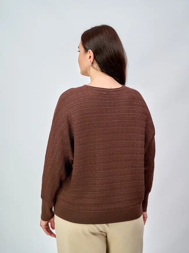 Джемпер "Ажурная вязка"ЭттоПлюс 6767 Размер 54-60 фото 30