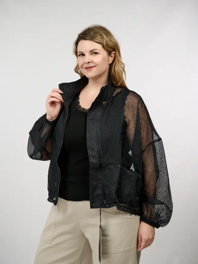 Ветровка-пыльник в горох 6703 Размер 50-58 фото 62