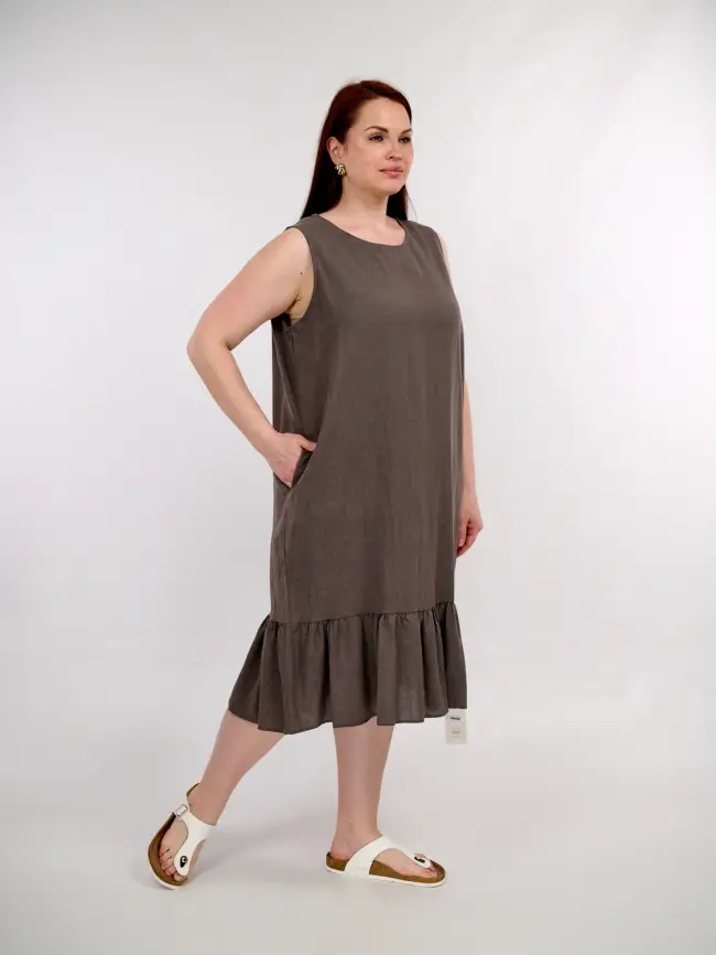 Сарафан волан лен 23300 Размер 54-58 фото 23