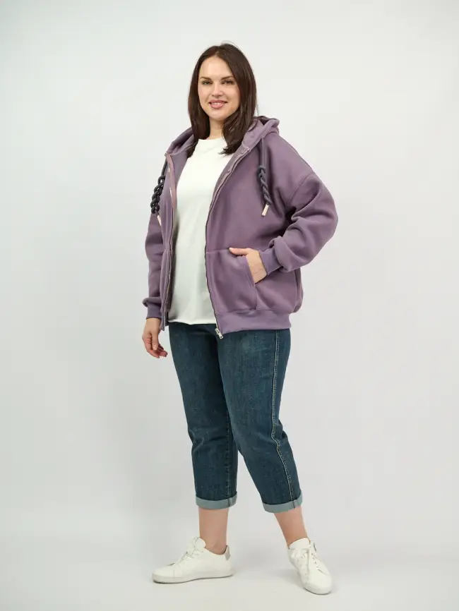 Худи зип утепленное оверсайз 506 Размер 50-58 фото 176