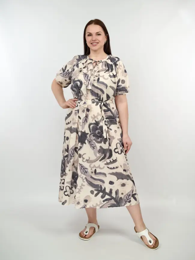 Платье с принтом 26180 размеры 50- 58 фото 1