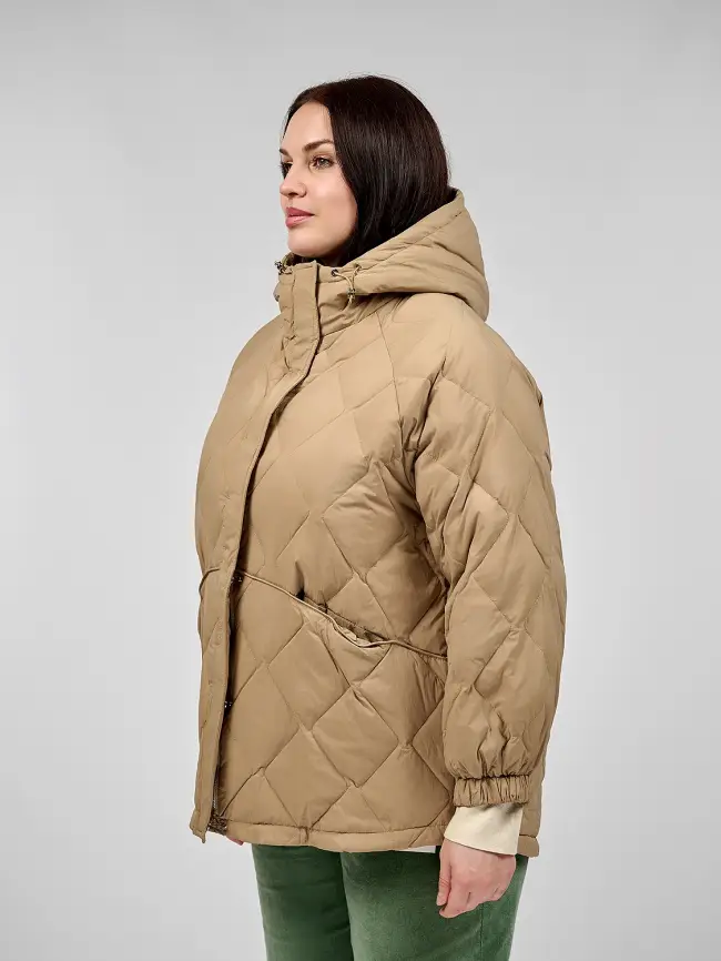 Стеганая куртка с капюшоном 8815 Размер 48-54 фото 54