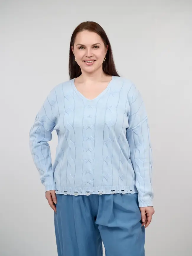 Джемпер Италия косы 3388 Размер 50-58 фото 2