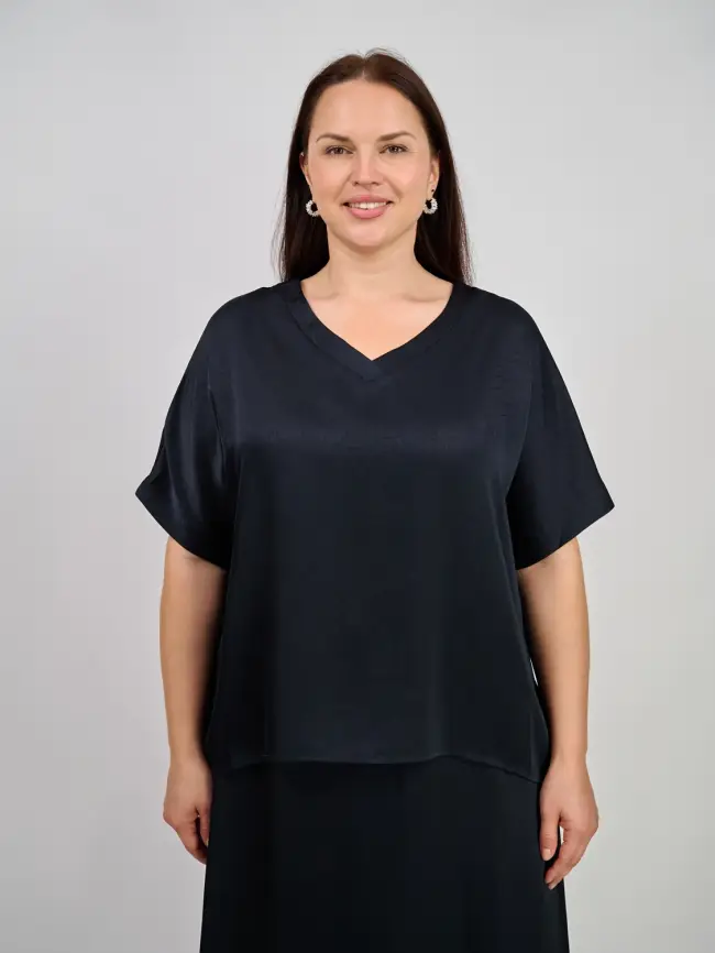 Блуза с v-вырезом ЭттоПлюс 1003 Размеры 50-58 фото 71