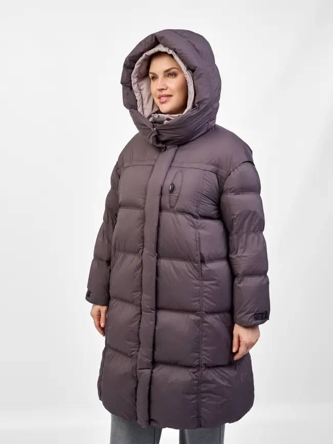 Пуховое пальто 8892 Размер 48-52 фото 13