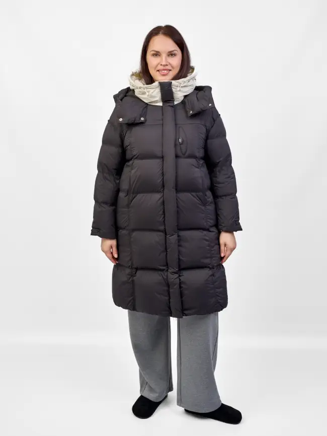 Пуховое пальто 8892 Размер 48-52 фото 34