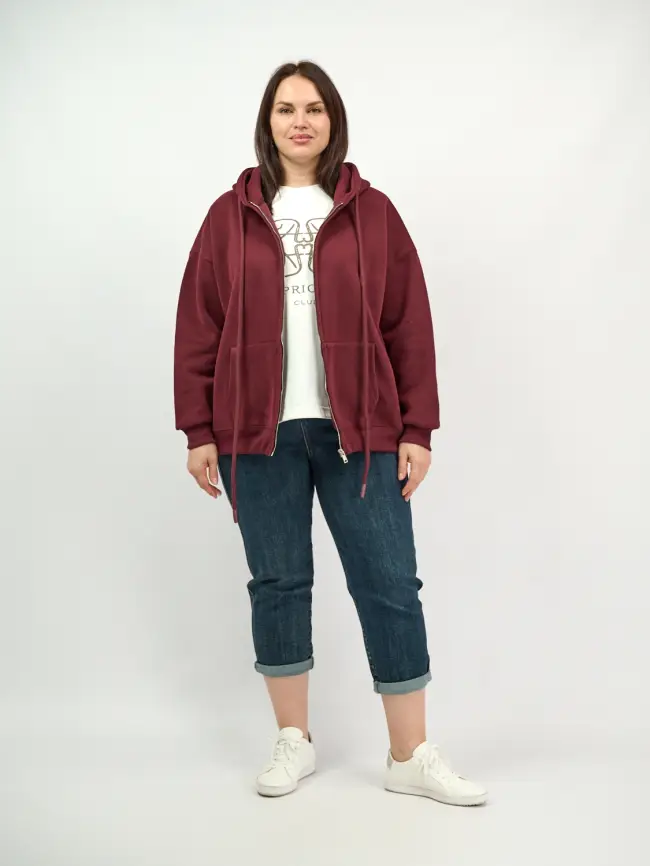 Худи зип утепленное оверсайз 506 Размер 50-58 фото 19