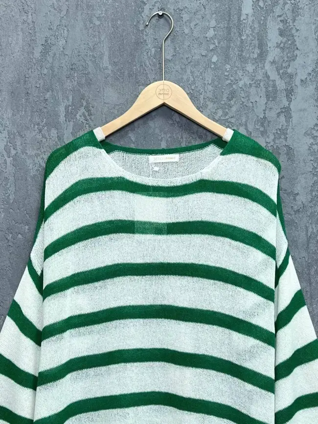 Джемпер облегченный в полоску ЭттоПлюс 25107 Размер 54-58 фото 27