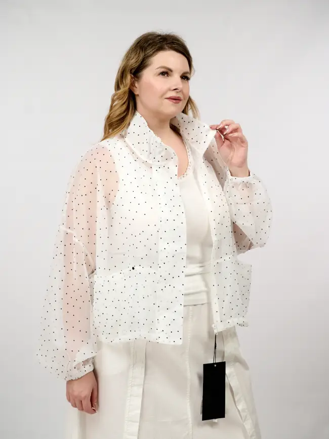 Ветровка-пыльник в горох 6703 Размер 50-58 фото 8