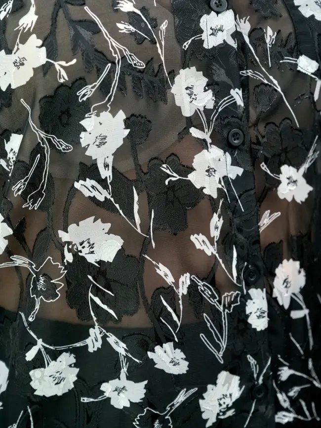 Блуза в цветочек 135-5 Размер 50-58 фото 7