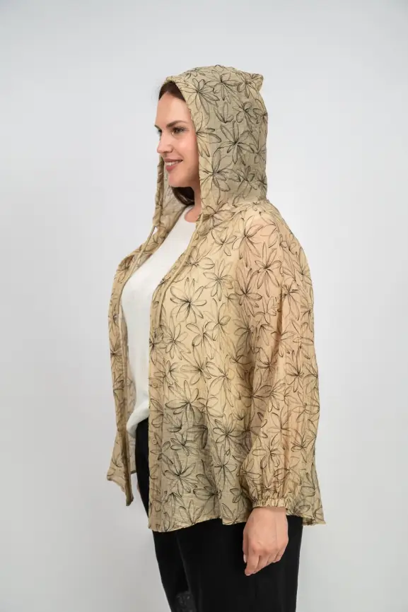 Ветровка-пыльник в цветок 9176 Размер 50-58 фото 29
