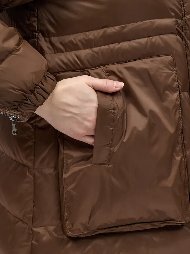 Пуховое пальто 23095 Размер 48-54 фото 9