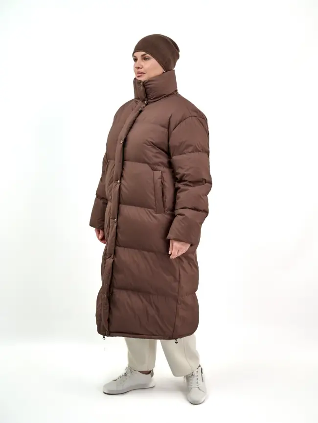 Пуховое пальто 9066 Размер 54-58 фото 19