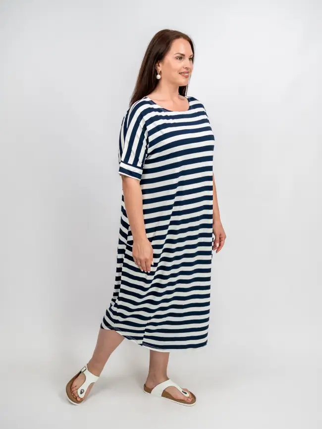 Платье в полоску ЭттоПлюс 0032 размеры 52- 56 фото 18